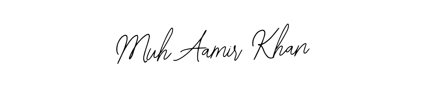 Use a signature maker to create a handwritten signature online. With this signature software, you can design (Bearetta-2O07w) your own signature for name Muh Aamir Khan. Muh Aamir Khan signature style 12 images and pictures png