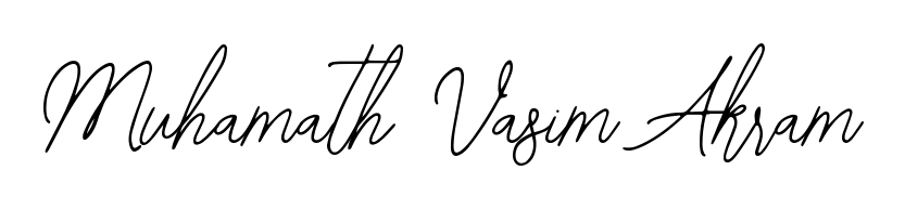 Discover how Muhamath Vasim Akram looks in an executive cursive font (Bearetta-2O07w). Perfect for legal documents, invoices, and certificates. Muhamath Vasim Akram signature style 12 images and pictures png