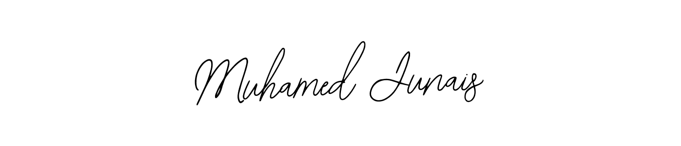 The best way (Bearetta-2O07w) to make a short signature is to pick only two or three words in your name. The name Muhamed Junais include a total of six letters. For converting this name. Muhamed Junais signature style 12 images and pictures png