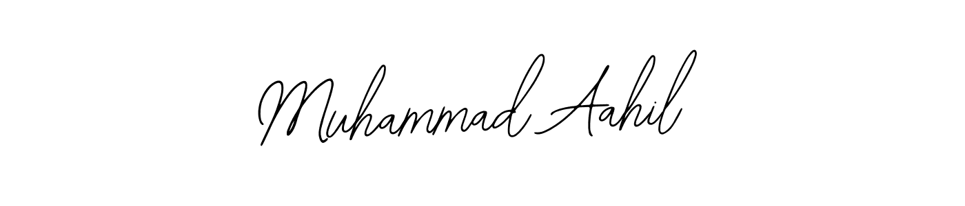 How to make Muhammad Aahil name signature. Use Bearetta-2O07w style for creating short signs online. This is the latest handwritten sign. Muhammad Aahil signature style 12 images and pictures png