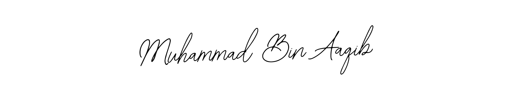 The best way (Bearetta-2O07w) to make a short signature is to pick only two or three words in your name. The name Muhammad Bin Aaqib include a total of six letters. For converting this name. Muhammad Bin Aaqib signature style 12 images and pictures png