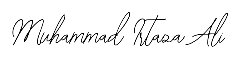 Personalize your online presence with Muhammad Irtaza Ali signature rendered in elegant Bearetta-2O07w font. Great for website footers and blogs. Muhammad Irtaza Ali signature style 12 images and pictures png