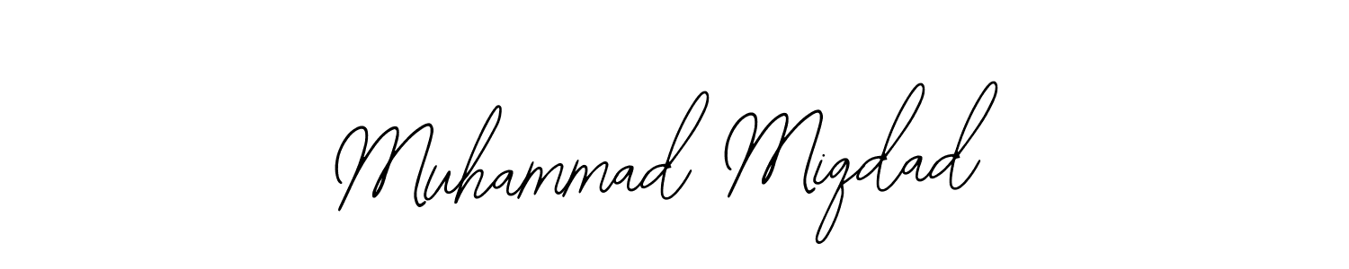 Use a signature maker to create a handwritten signature online. With this signature software, you can design (Bearetta-2O07w) your own signature for name Muhammad Miqdad. Muhammad Miqdad signature style 12 images and pictures png