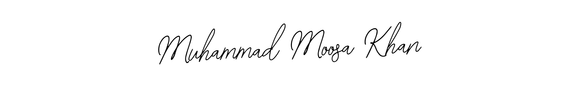 Bearetta-2O07w is a professional signature style that is perfect for those who want to add a touch of class to their signature. It is also a great choice for those who want to make their signature more unique. Get Muhammad Moosa Khan name to fancy signature for free. Muhammad Moosa Khan signature style 12 images and pictures png