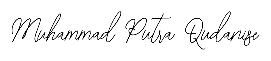 The Bearetta-2O07w typeface gives name Muhammad Putra Qudanise a refined look. Suitable for certificates, diplomas, and official verification. Muhammad Putra Qudanise signature style 12 images and pictures png
