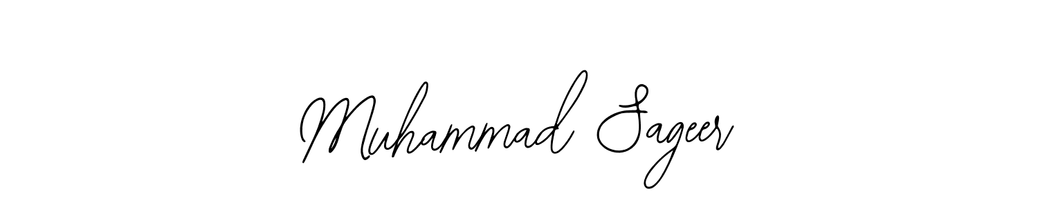 The best way (Bearetta-2O07w) to make a short signature is to pick only two or three words in your name. The name Muhammad Sageer include a total of six letters. For converting this name. Muhammad Sageer signature style 12 images and pictures png