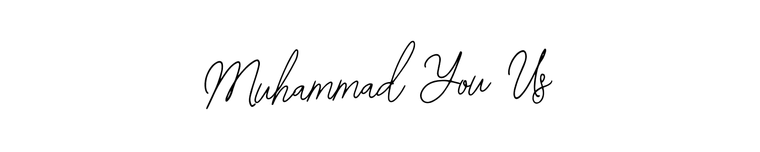Bearetta-2O07w is a professional signature style that is perfect for those who want to add a touch of class to their signature. It is also a great choice for those who want to make their signature more unique. Get Muhammad You Us name to fancy signature for free. Muhammad You Us signature style 12 images and pictures png