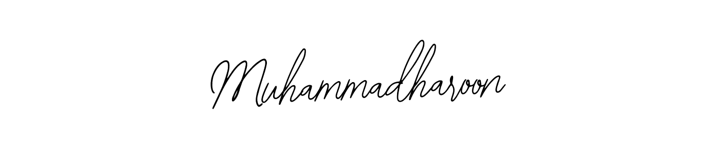 How to make Muhammadharoon name signature. Use Bearetta-2O07w style for creating short signs online. This is the latest handwritten sign. Muhammadharoon signature style 12 images and pictures png