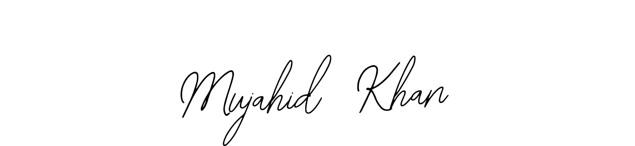 The best way (Bearetta-2O07w) to make a short signature is to pick only two or three words in your name. The name Mujahid  Khan include a total of six letters. For converting this name. Mujahid  Khan signature style 12 images and pictures png