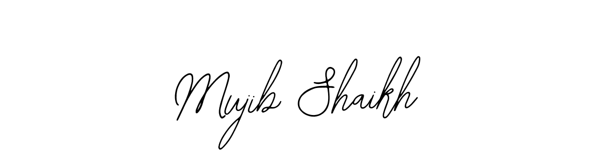 if you are searching for the best signature style for your name Mujib Shaikh. so please give up your signature search. here we have designed multiple signature styles  using Bearetta-2O07w. Mujib Shaikh signature style 12 images and pictures png