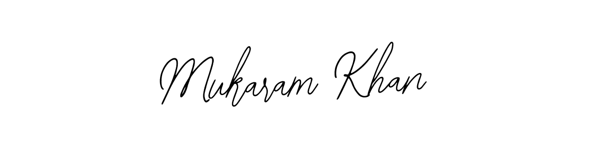 How to make Mukaram Khan name signature. Use Bearetta-2O07w style for creating short signs online. This is the latest handwritten sign. Mukaram Khan signature style 12 images and pictures png