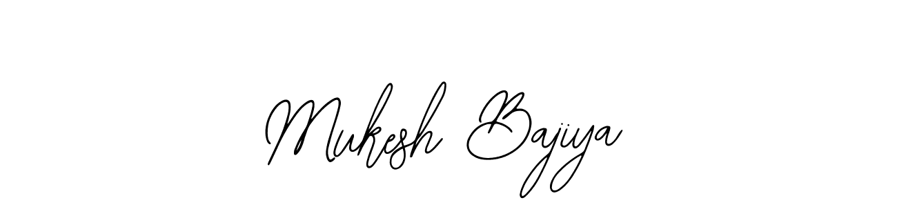 How to make Mukesh Bajiya name signature. Use Bearetta-2O07w style for creating short signs online. This is the latest handwritten sign. Mukesh Bajiya signature style 12 images and pictures png