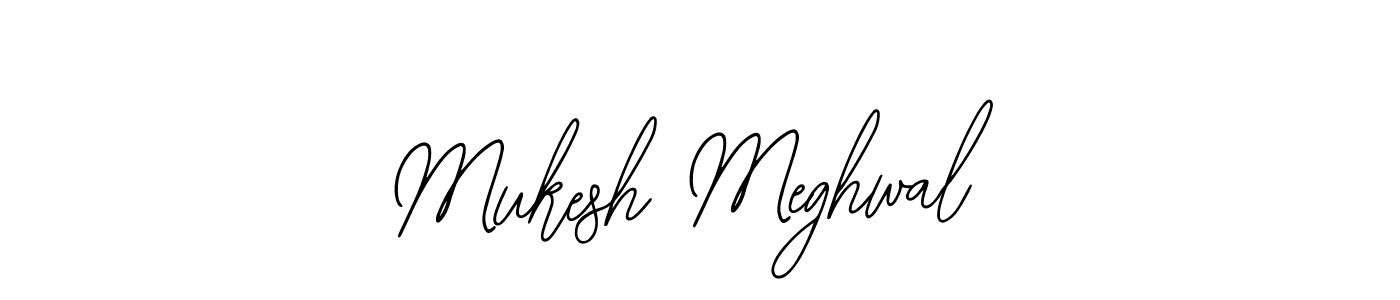 How to make Mukesh Meghwal name signature. Use Bearetta-2O07w style for creating short signs online. This is the latest handwritten sign. Mukesh Meghwal signature style 12 images and pictures png