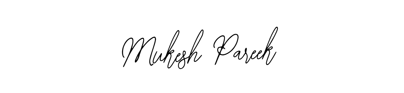 How to make Mukesh Pareek name signature. Use Bearetta-2O07w style for creating short signs online. This is the latest handwritten sign. Mukesh Pareek signature style 12 images and pictures png