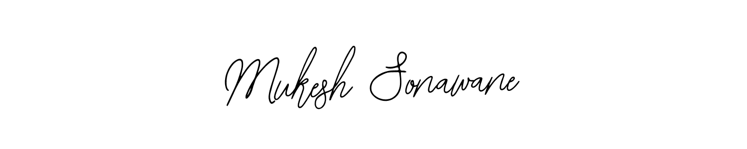 How to make Mukesh Sonawane name signature. Use Bearetta-2O07w style for creating short signs online. This is the latest handwritten sign. Mukesh Sonawane signature style 12 images and pictures png