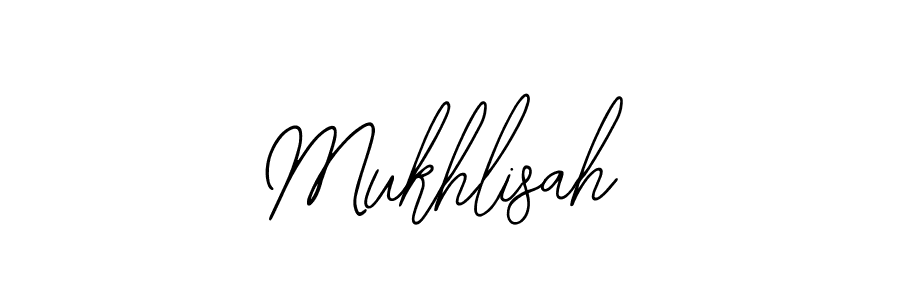 The best way (Bearetta-2O07w) to make a short signature is to pick only two or three words in your name. The name Mukhlisah include a total of six letters. For converting this name. Mukhlisah signature style 12 images and pictures png