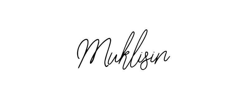 Bearetta-2O07w is a professional signature style that is perfect for those who want to add a touch of class to their signature. It is also a great choice for those who want to make their signature more unique. Get Muklisin name to fancy signature for free. Muklisin signature style 12 images and pictures png