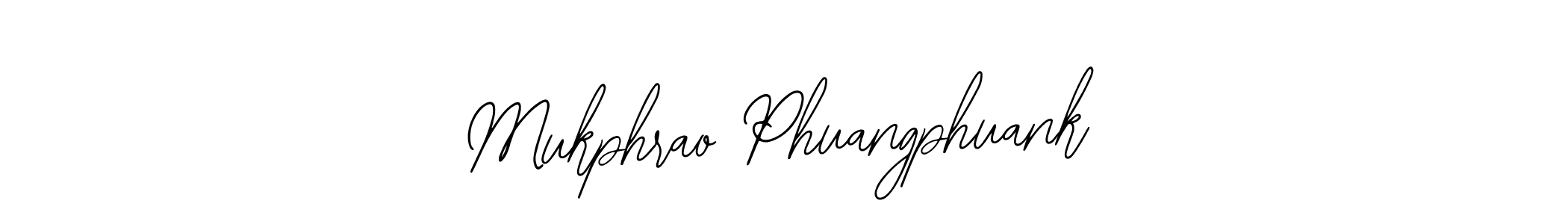 How to make Mukphrao Phuangphuank name signature. Use Bearetta-2O07w style for creating short signs online. This is the latest handwritten sign. Mukphrao Phuangphuank signature style 12 images and pictures png