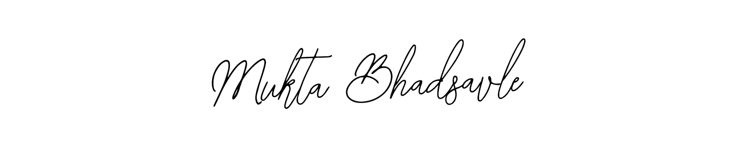 The best way (Bearetta-2O07w) to make a short signature is to pick only two or three words in your name. The name Mukta Bhadsavle include a total of six letters. For converting this name. Mukta Bhadsavle signature style 12 images and pictures png