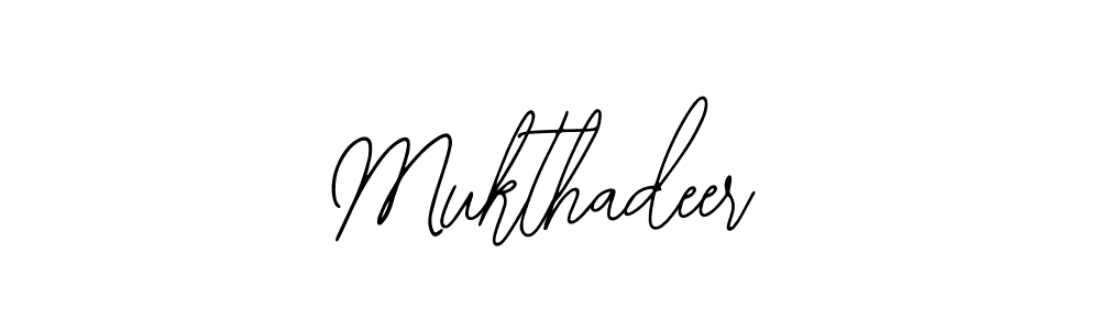 Also we have Mukthadeer name is the best signature style. Create professional handwritten signature collection using Bearetta-2O07w autograph style. Mukthadeer signature style 12 images and pictures png