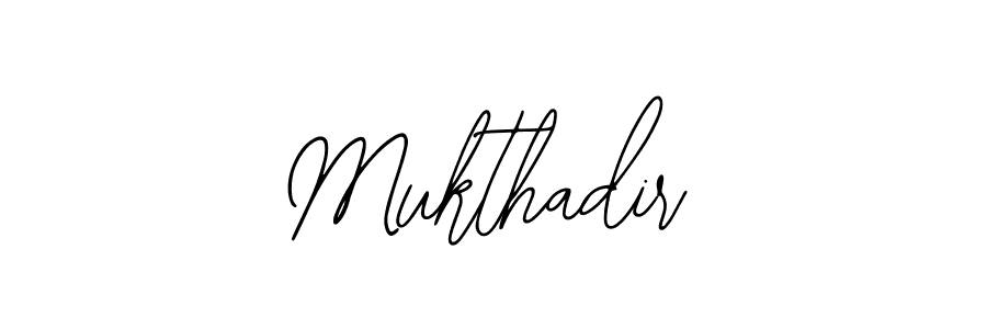 How to make Mukthadir name signature. Use Bearetta-2O07w style for creating short signs online. This is the latest handwritten sign. Mukthadir signature style 12 images and pictures png