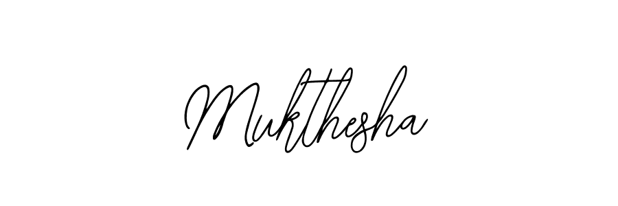 How to make Mukthesha name signature. Use Bearetta-2O07w style for creating short signs online. This is the latest handwritten sign. Mukthesha signature style 12 images and pictures png