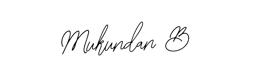 How to make Mukundan B name signature. Use Bearetta-2O07w style for creating short signs online. This is the latest handwritten sign. Mukundan B signature style 12 images and pictures png