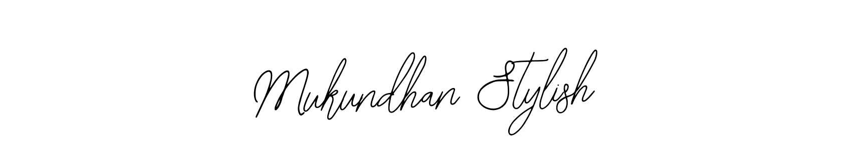 Use a signature maker to create a handwritten signature online. With this signature software, you can design (Bearetta-2O07w) your own signature for name Mukundhan Stylish. Mukundhan Stylish signature style 12 images and pictures png