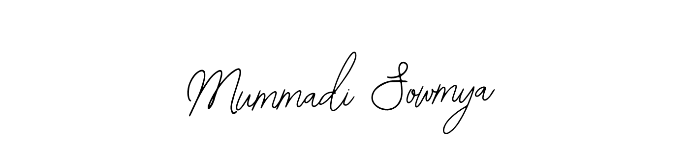 You should practise on your own different ways (Bearetta-2O07w) to write your name (Mummadi Sowmya) in signature. don't let someone else do it for you. Mummadi Sowmya signature style 12 images and pictures png