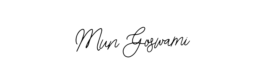 Use a signature maker to create a handwritten signature online. With this signature software, you can design (Bearetta-2O07w) your own signature for name Mun Goswami. Mun Goswami signature style 12 images and pictures png