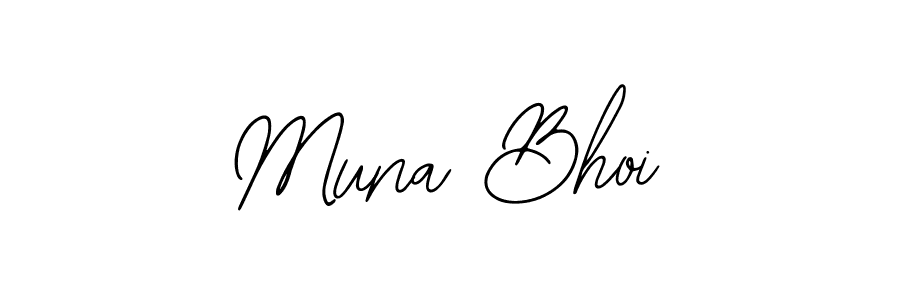 How to make Muna Bhoi name signature. Use Bearetta-2O07w style for creating short signs online. This is the latest handwritten sign. Muna Bhoi signature style 12 images and pictures png