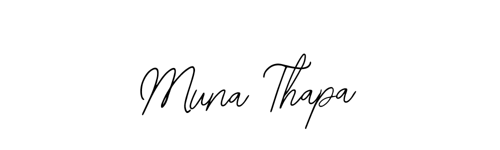 Bearetta-2O07w is a professional signature style that is perfect for those who want to add a touch of class to their signature. It is also a great choice for those who want to make their signature more unique. Get Muna Thapa name to fancy signature for free. Muna Thapa signature style 12 images and pictures png