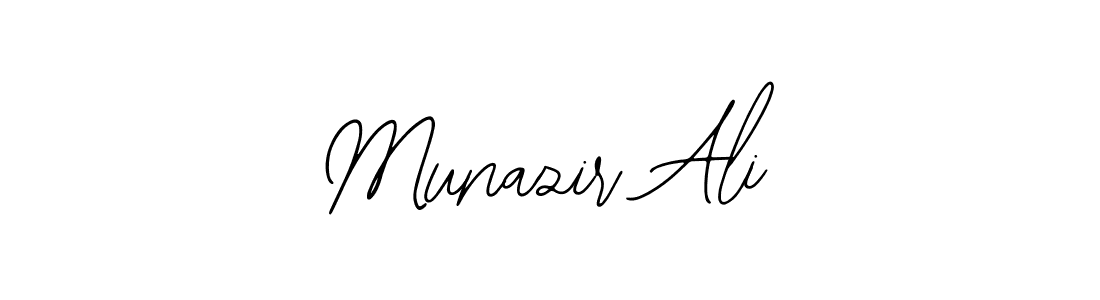 How to make Munazir Ali name signature. Use Bearetta-2O07w style for creating short signs online. This is the latest handwritten sign. Munazir Ali signature style 12 images and pictures png