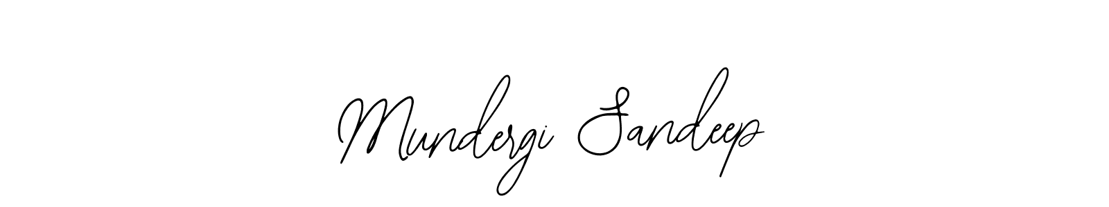 You should practise on your own different ways (Bearetta-2O07w) to write your name (Mundergi Sandeep) in signature. don't let someone else do it for you. Mundergi Sandeep signature style 12 images and pictures png