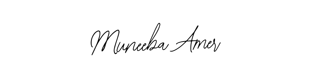 How to make Muneeba Amer name signature. Use Bearetta-2O07w style for creating short signs online. This is the latest handwritten sign. Muneeba Amer signature style 12 images and pictures png