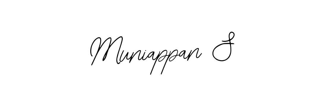 How to make Muniappan S name signature. Use Bearetta-2O07w style for creating short signs online. This is the latest handwritten sign. Muniappan S signature style 12 images and pictures png
