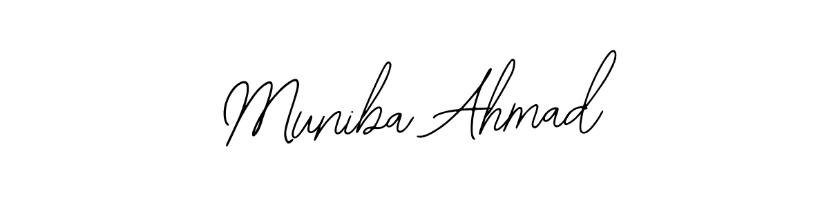 You should practise on your own different ways (Bearetta-2O07w) to write your name (Muniba Ahmad) in signature. don't let someone else do it for you. Muniba Ahmad signature style 12 images and pictures png