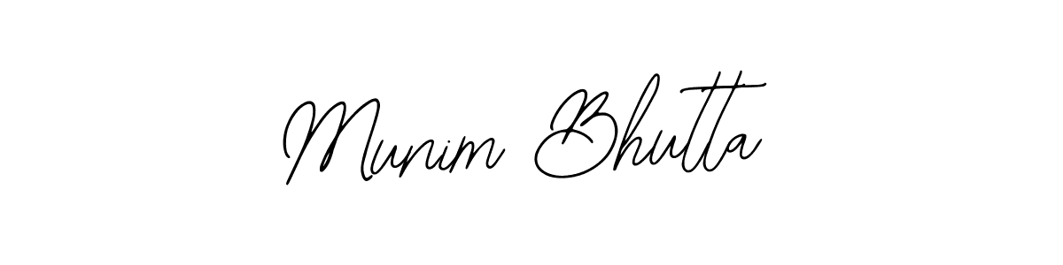 You should practise on your own different ways (Bearetta-2O07w) to write your name (Munim Bhutta) in signature. don't let someone else do it for you. Munim Bhutta signature style 12 images and pictures png