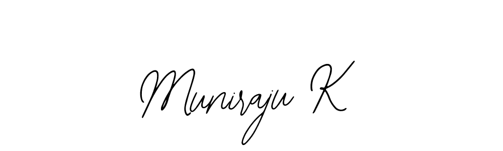 Use a signature maker to create a handwritten signature online. With this signature software, you can design (Bearetta-2O07w) your own signature for name Muniraju K. Muniraju K signature style 12 images and pictures png