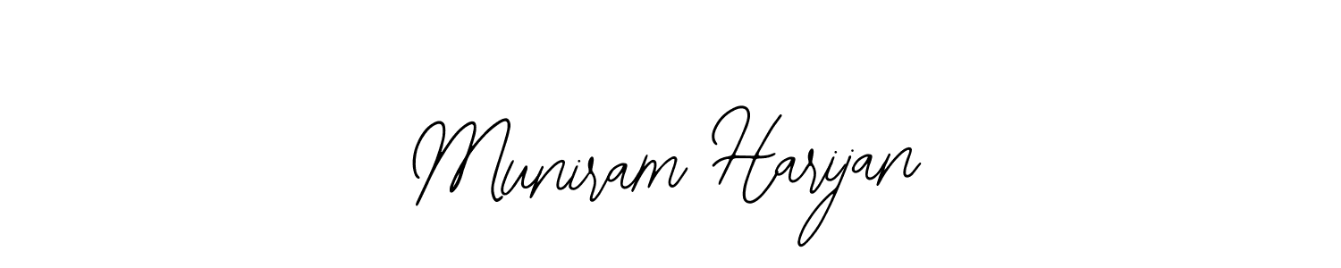 The best way (Bearetta-2O07w) to make a short signature is to pick only two or three words in your name. The name Muniram Harijan include a total of six letters. For converting this name. Muniram Harijan signature style 12 images and pictures png