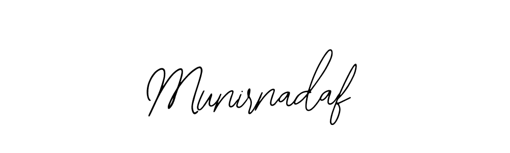 Bearetta-2O07w is a professional signature style that is perfect for those who want to add a touch of class to their signature. It is also a great choice for those who want to make their signature more unique. Get Munirnadaf name to fancy signature for free. Munirnadaf signature style 12 images and pictures png