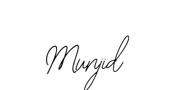 Use a signature maker to create a handwritten signature online. With this signature software, you can design (Bearetta-2O07w) your own signature for name Munjid. Munjid signature style 12 images and pictures png