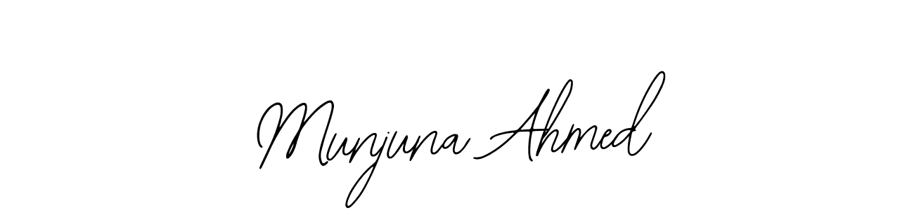 The best way (Bearetta-2O07w) to make a short signature is to pick only two or three words in your name. The name Munjuna Ahmed include a total of six letters. For converting this name. Munjuna Ahmed signature style 12 images and pictures png