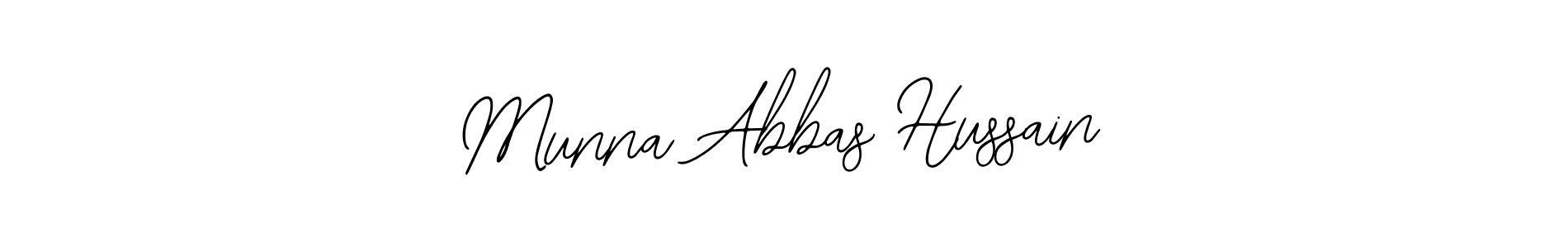 How to make Munna Abbas Hussain name signature. Use Bearetta-2O07w style for creating short signs online. This is the latest handwritten sign. Munna Abbas Hussain signature style 12 images and pictures png