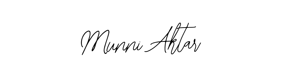 How to make Munni Aktar name signature. Use Bearetta-2O07w style for creating short signs online. This is the latest handwritten sign. Munni Aktar signature style 12 images and pictures png