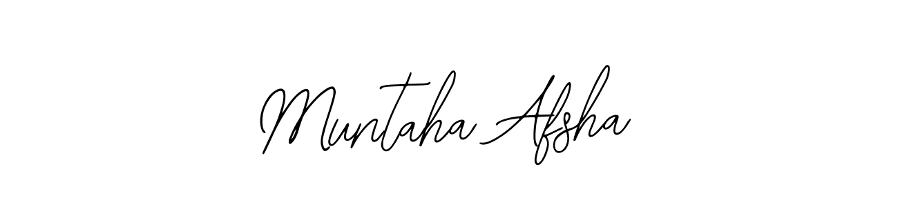 The best way (Bearetta-2O07w) to make a short signature is to pick only two or three words in your name. The name Muntaha Afsha include a total of six letters. For converting this name. Muntaha Afsha signature style 12 images and pictures png