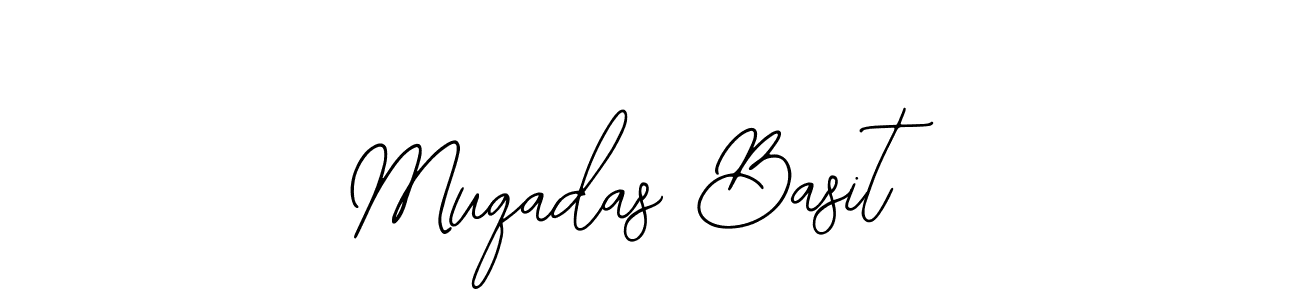 The best way (Bearetta-2O07w) to make a short signature is to pick only two or three words in your name. The name Muqadas Basit include a total of six letters. For converting this name. Muqadas Basit signature style 12 images and pictures png