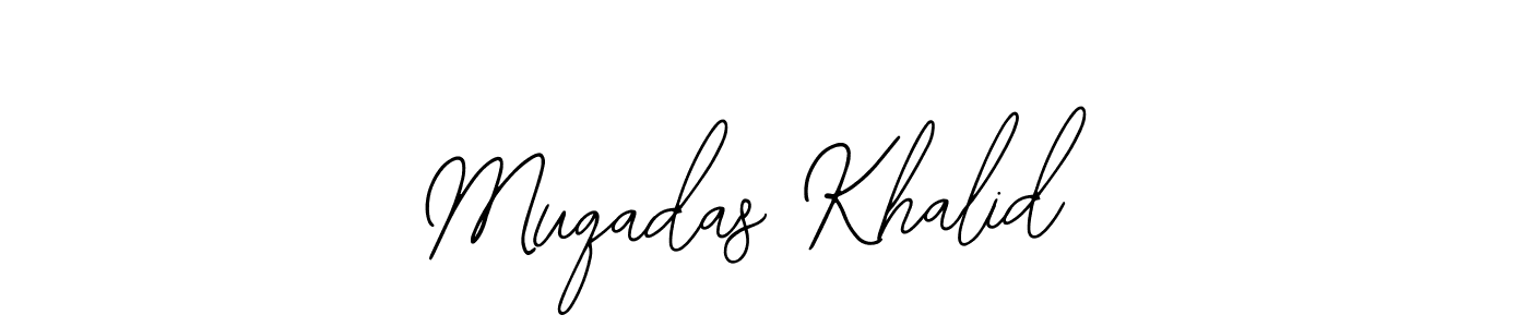 The best way (Bearetta-2O07w) to make a short signature is to pick only two or three words in your name. The name Muqadas Khalid include a total of six letters. For converting this name. Muqadas Khalid signature style 12 images and pictures png