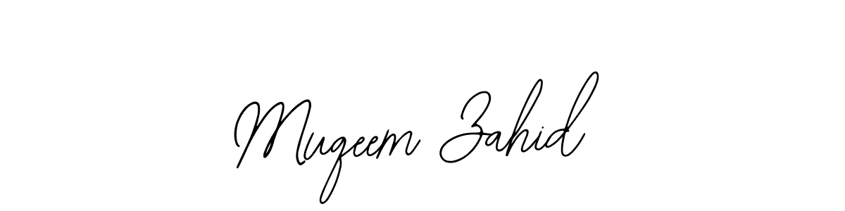 How to make Muqeem Zahid name signature. Use Bearetta-2O07w style for creating short signs online. This is the latest handwritten sign. Muqeem Zahid signature style 12 images and pictures png