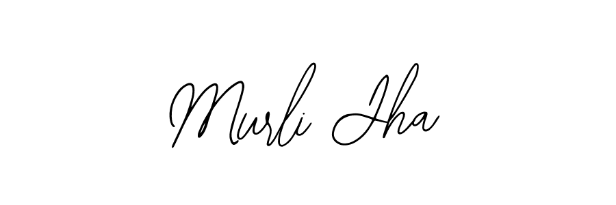 You should practise on your own different ways (Bearetta-2O07w) to write your name (Murli Jha) in signature. don't let someone else do it for you. Murli Jha signature style 12 images and pictures png